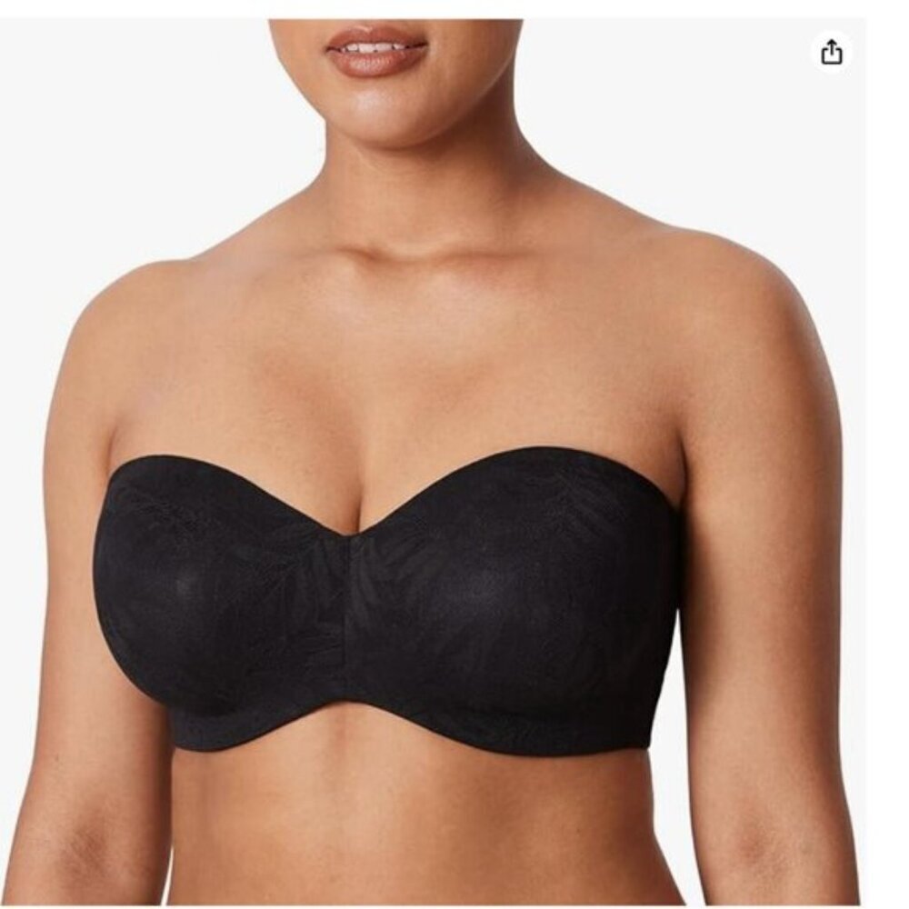 Aisilin Strapless Bra Black Lace 38DD